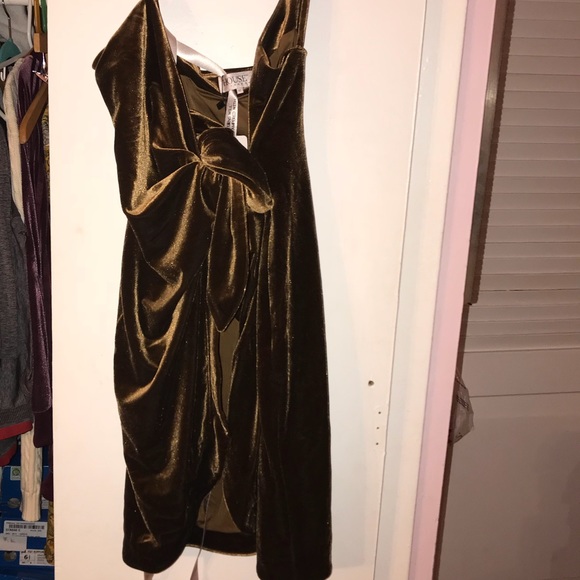 ‘GRACE’ CHOCOLATE VELVET WRAP DRESS - Picture 2 of 4